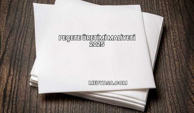 Peçete Üretimi Maliyeti 2025
